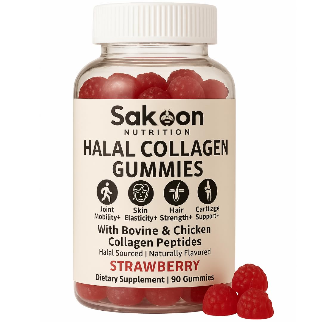 Sakoon nutrition Halal Certified Collagen Peptides Gummies (Type I, II & III) 90 Gummies