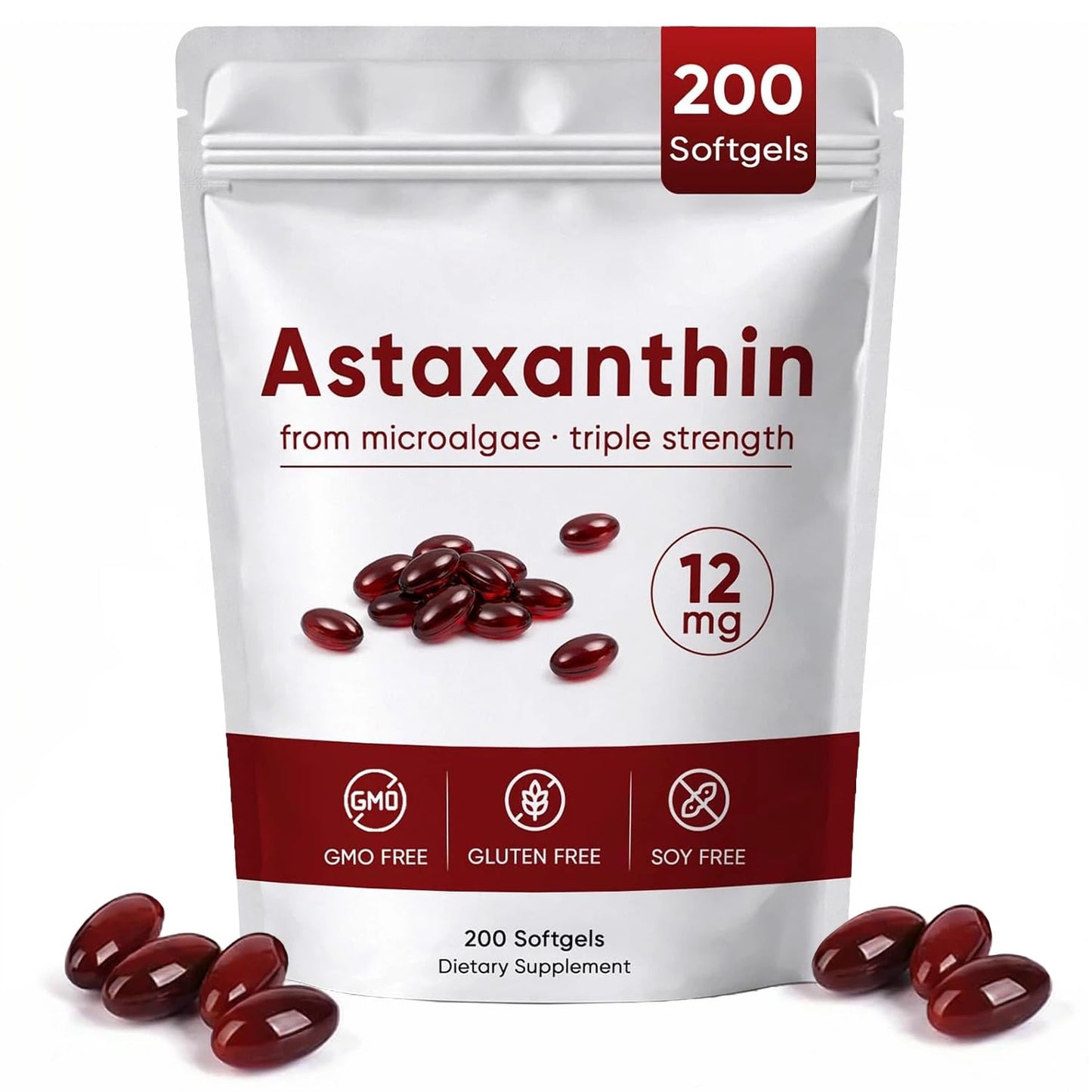 ROVINA Astaxanthin 12 mg Softgels, 200 Softgels