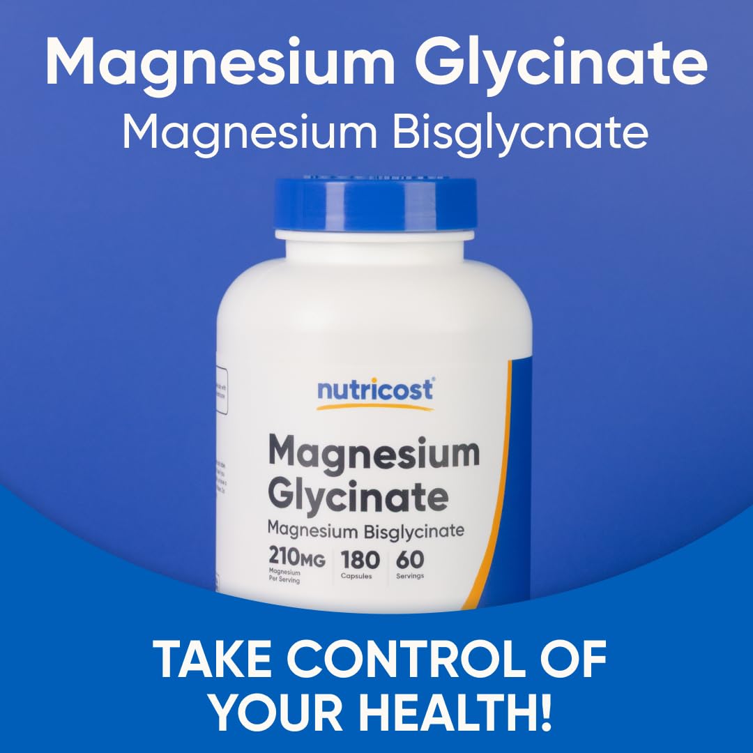 Nutricost Magnesium Glycinate Capsule, 180 Count
