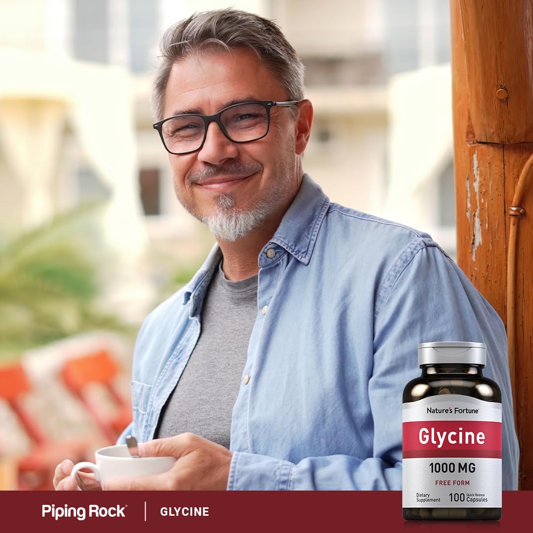 Piping Rock Glycine 1000mg Capsules, 100 Count