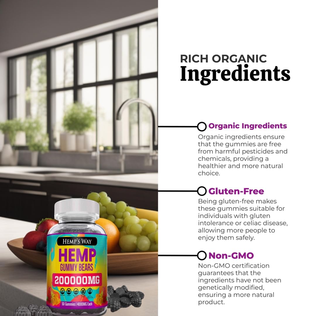 The CBD Project Natural Hemp Gummies Gummy 50 Count