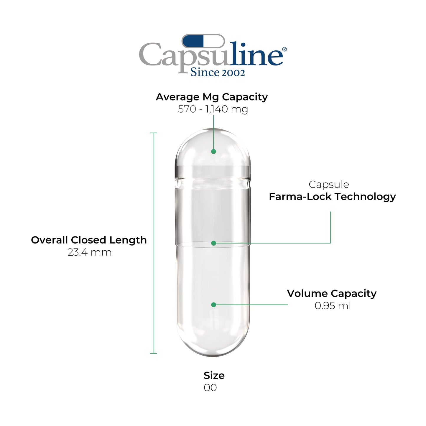 Capsuline Empty Vegan Capsules Capsule 1000 Count