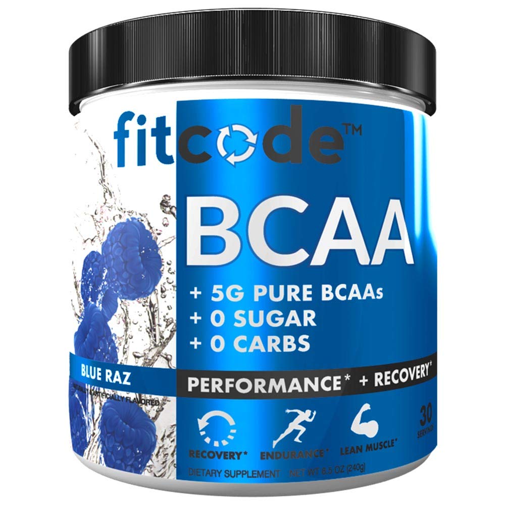 fitcode Ultra Premium BCAAs with 5G of Pure BCAAs with Proven 2:1:1 Ratio of Amino Acids to Help Post Workout Recovery, Lean Muscle Growth, Endurance, 8.46 Ounce Powder