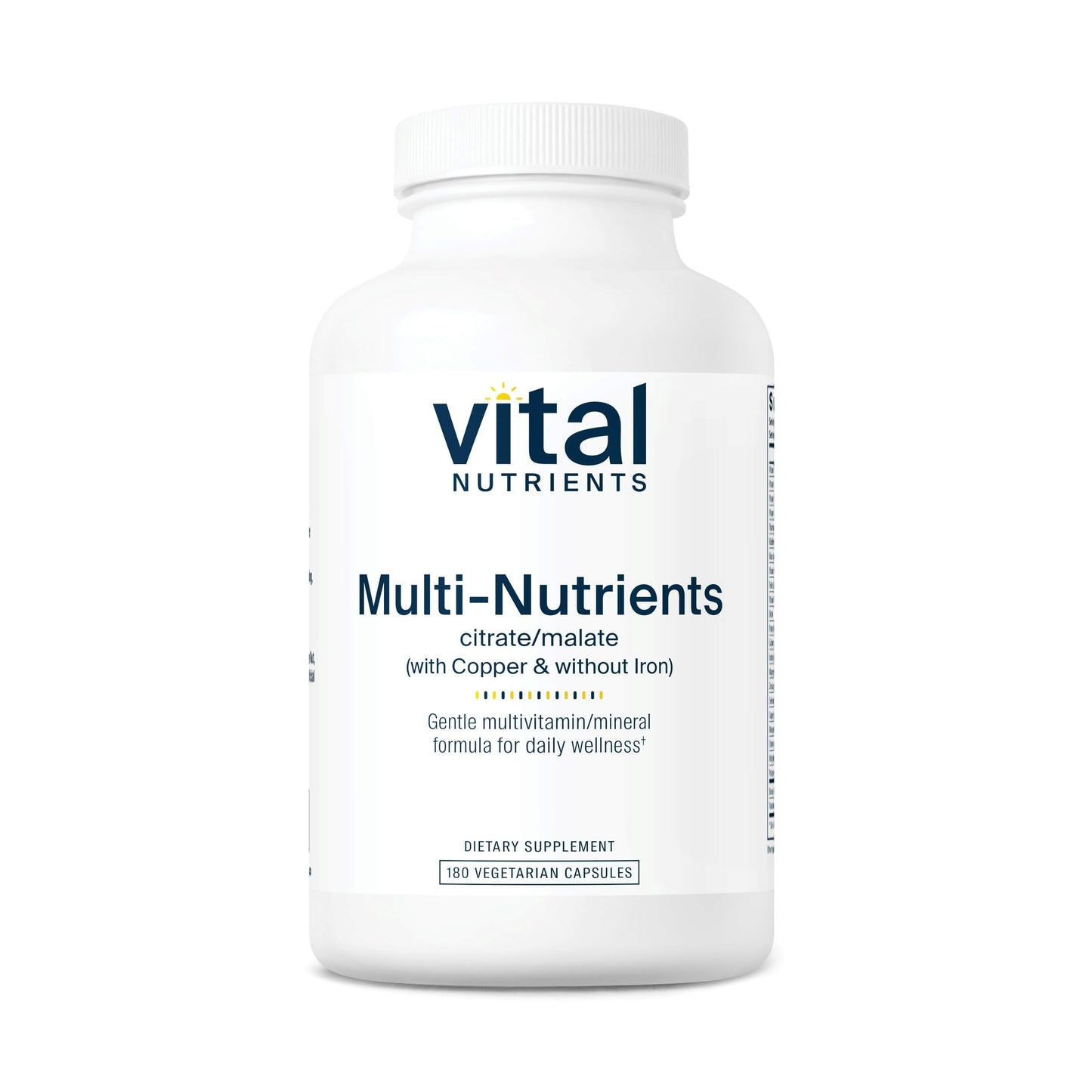 Vital Nutrients Multi-Nutrients 2 - Citrate/Malate Formula (with Copper and Without Iron) 180 Capsules