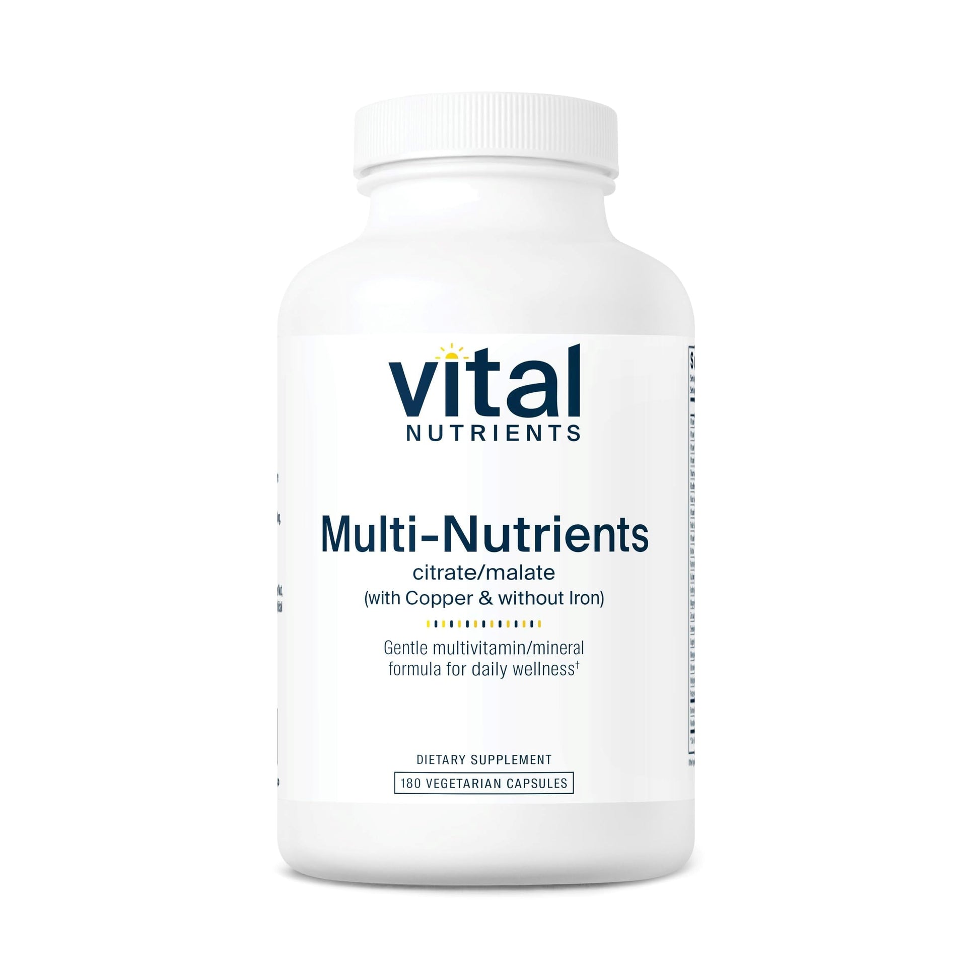 Vital Nutrients Multi-Nutrients 2 - Citrate/Malate Formula (with Copper and Without Iron) 180 Capsules