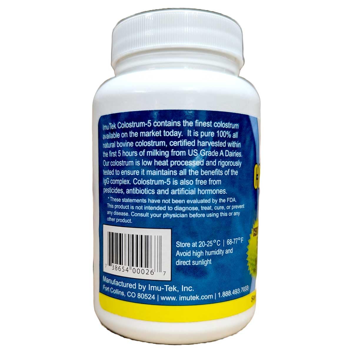 Xllent ImuTek Colostrum Powder, 120 Capsules