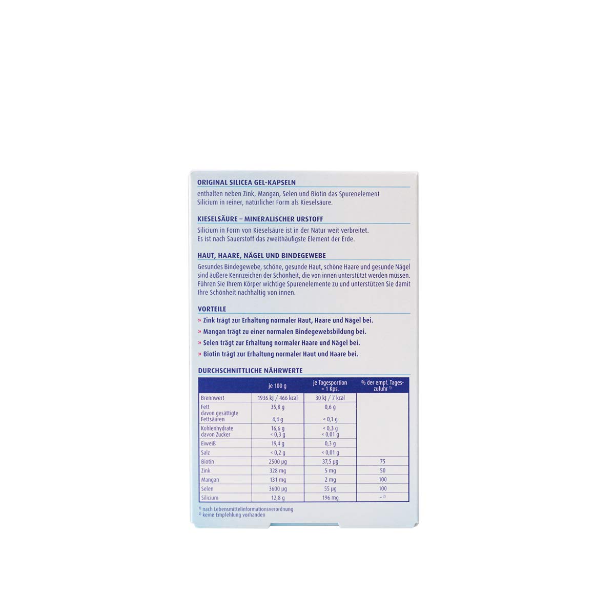 hübner Silicea Hair, Skin, Bones and Nails Capsules 30 Count