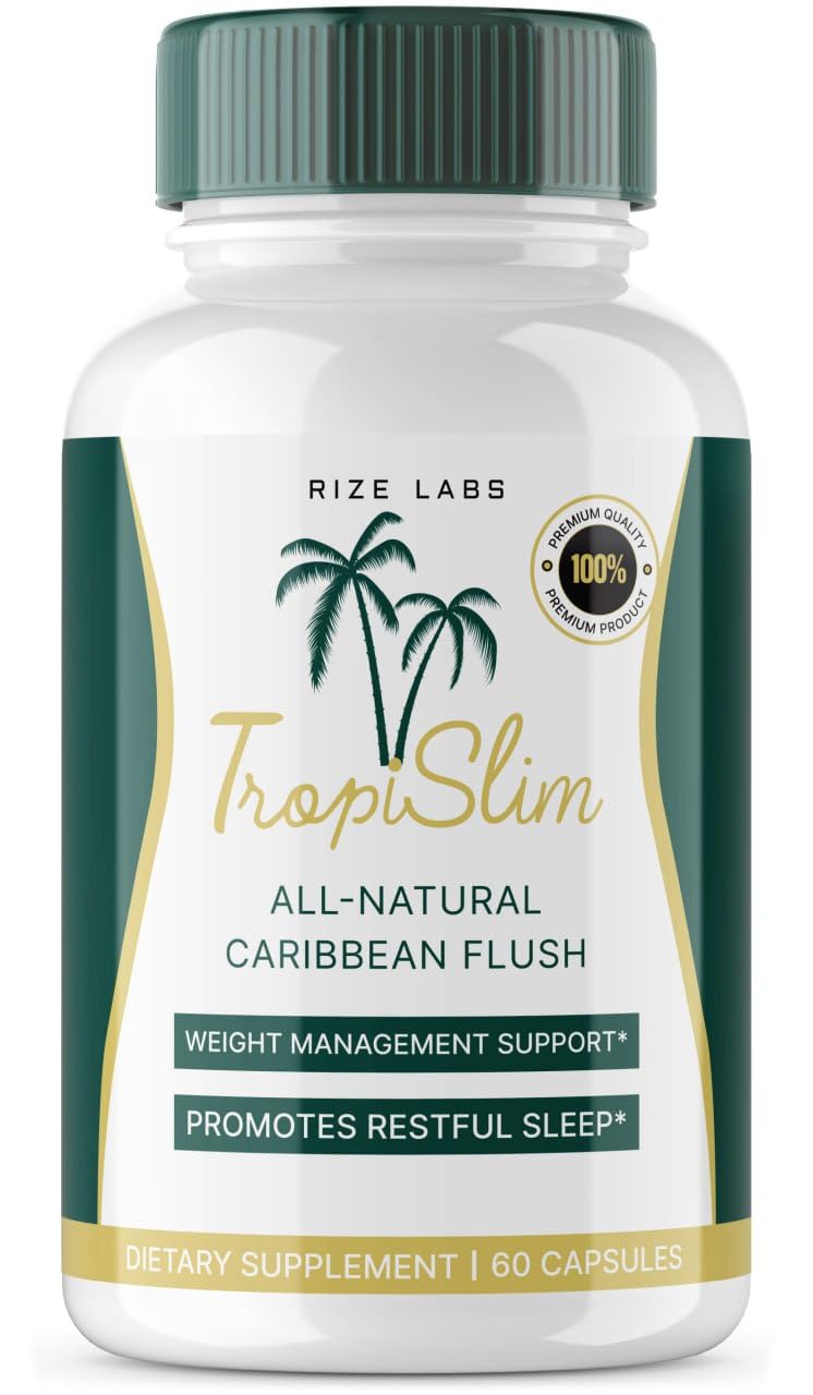 rize labs Tropislim All Natural Caribbean Flush Weight Loss Supplement Slimming Capsules for Women, 60 Capsules