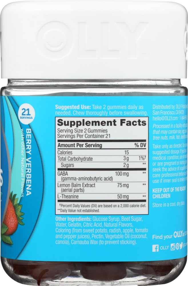 OLLY Goodbye Stress Gummy Supplement 42 Count