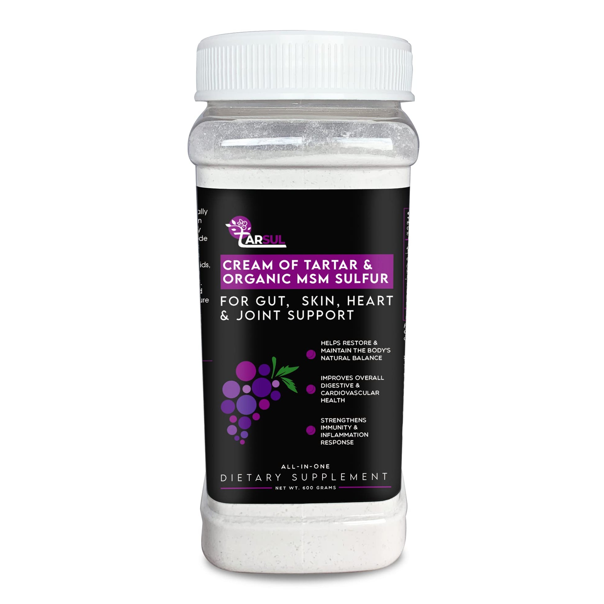 Tarsul Patented Cream of Tartar & Organic MSM Sulfur Formula Powder 21