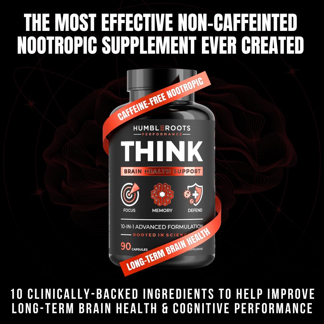 HUMBLEROOTS PERFORMANCE FOCUS + THINK Nootropic Brain Supplement Bundle Capsule 180