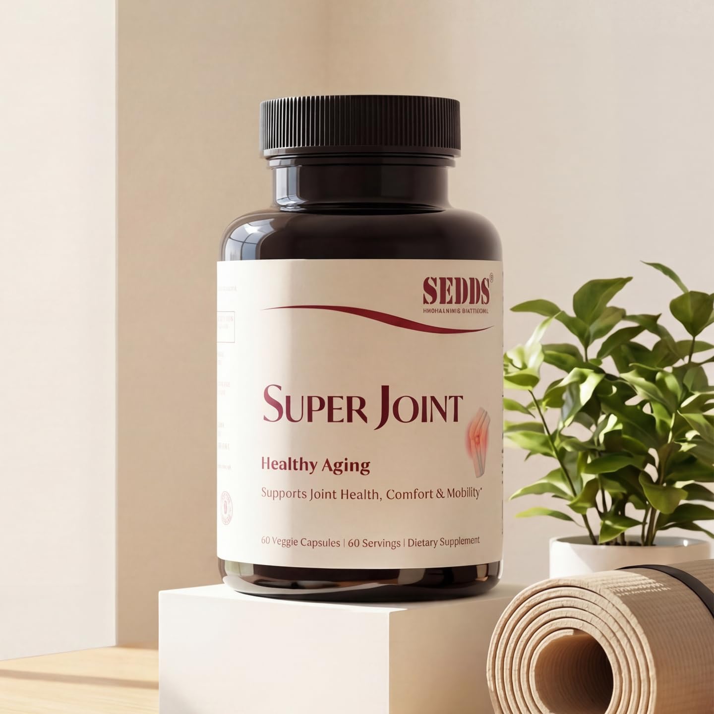 SEDDS Super Joint Supplement with Glucosamine, Turmeric Curcumin, Boswellia & Collagen Capsules 60 Count