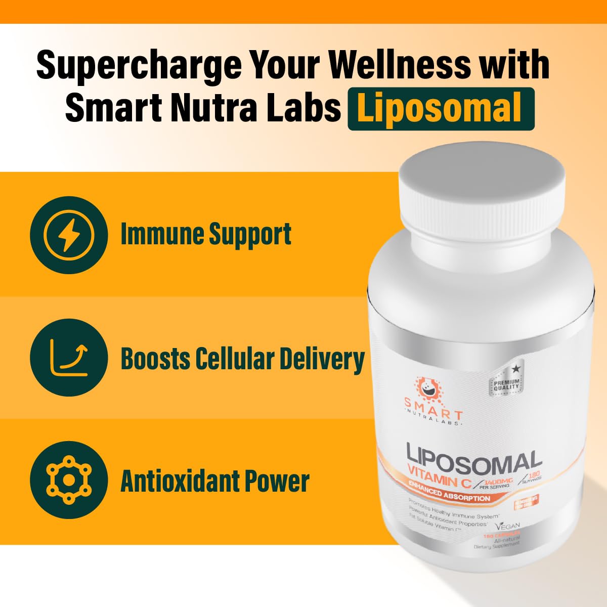 Smart Nutra Labs Liposomal Vitamin C 1400mg Capsule 180 Count