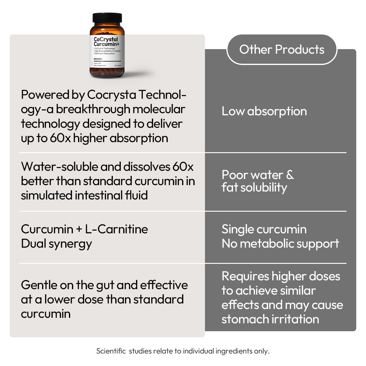 BIGVITA CoCrystal Curcumin+ Capsules, 60 Count