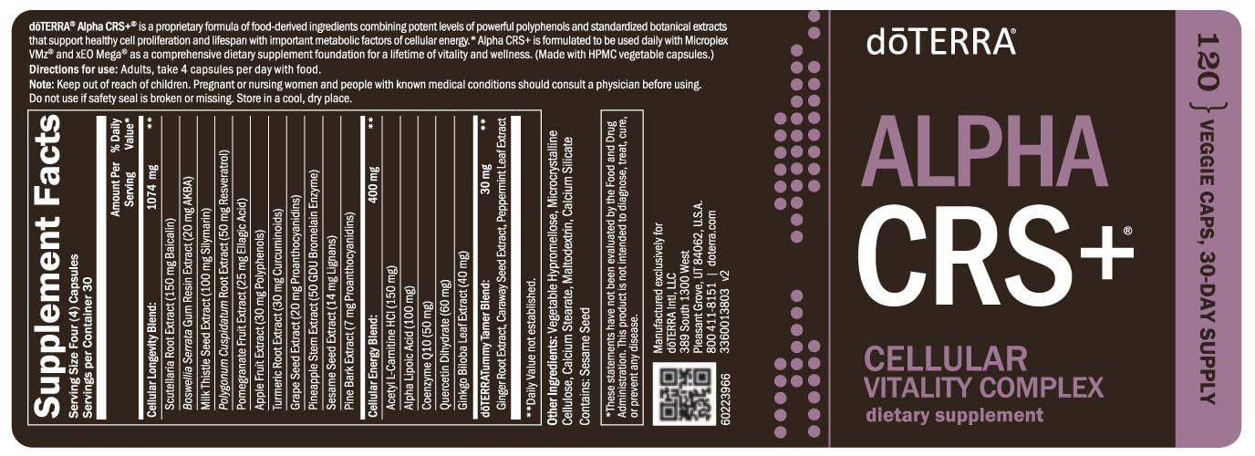 doTERRA Alpha CRS+ Cellular Vitality Complex 120 Capsules