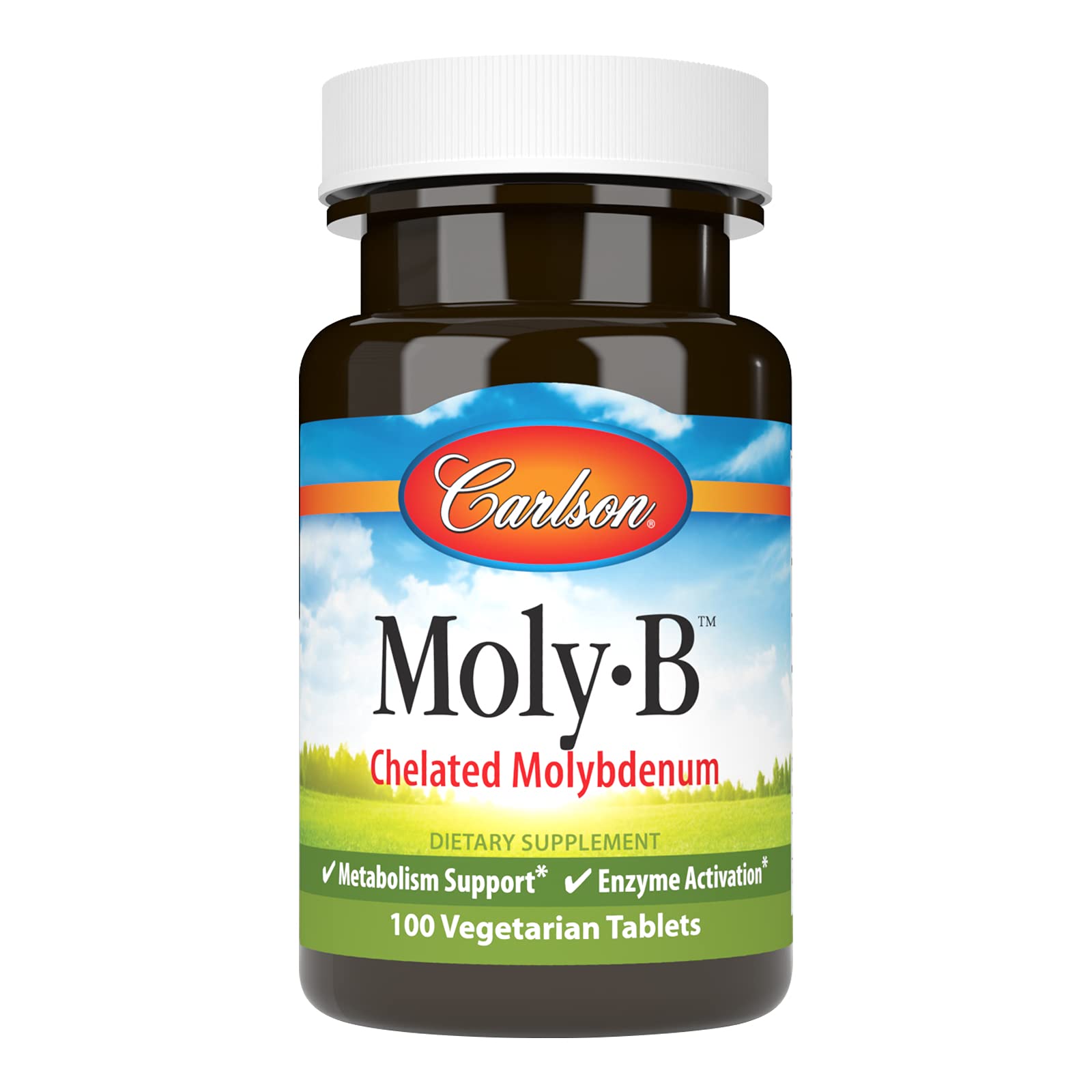 Carlson Moly-B Chelated Molybdenum Metabolism Support and Enzyme Activation Tablet, 100 Tablets