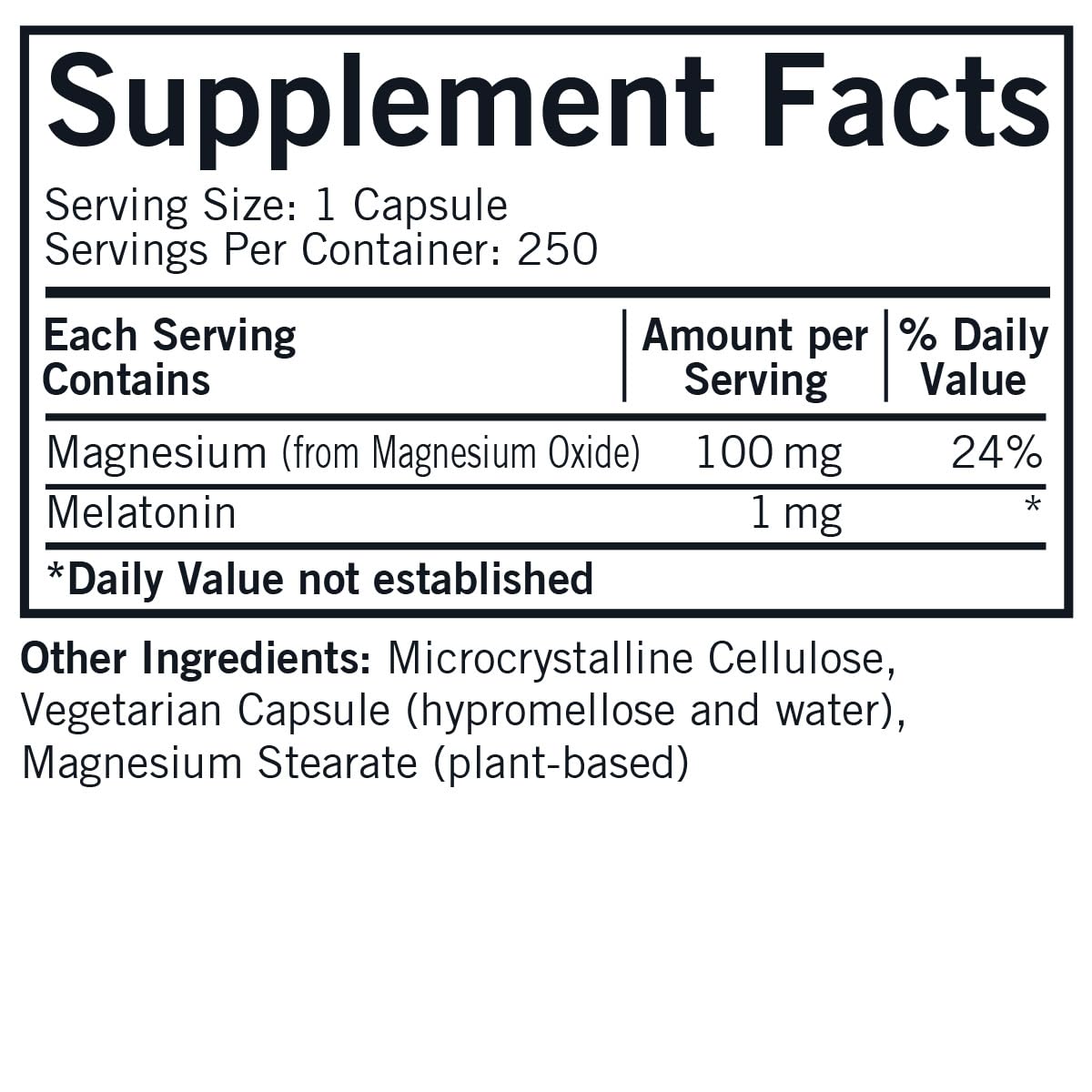 Kirkman Melatonin Plus Magnesium Capsules, 250 Count