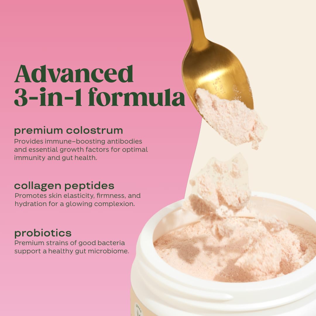 Bloom Nutrition Bovine Colostrum Powder with Vitamin B-12, 25 Servings