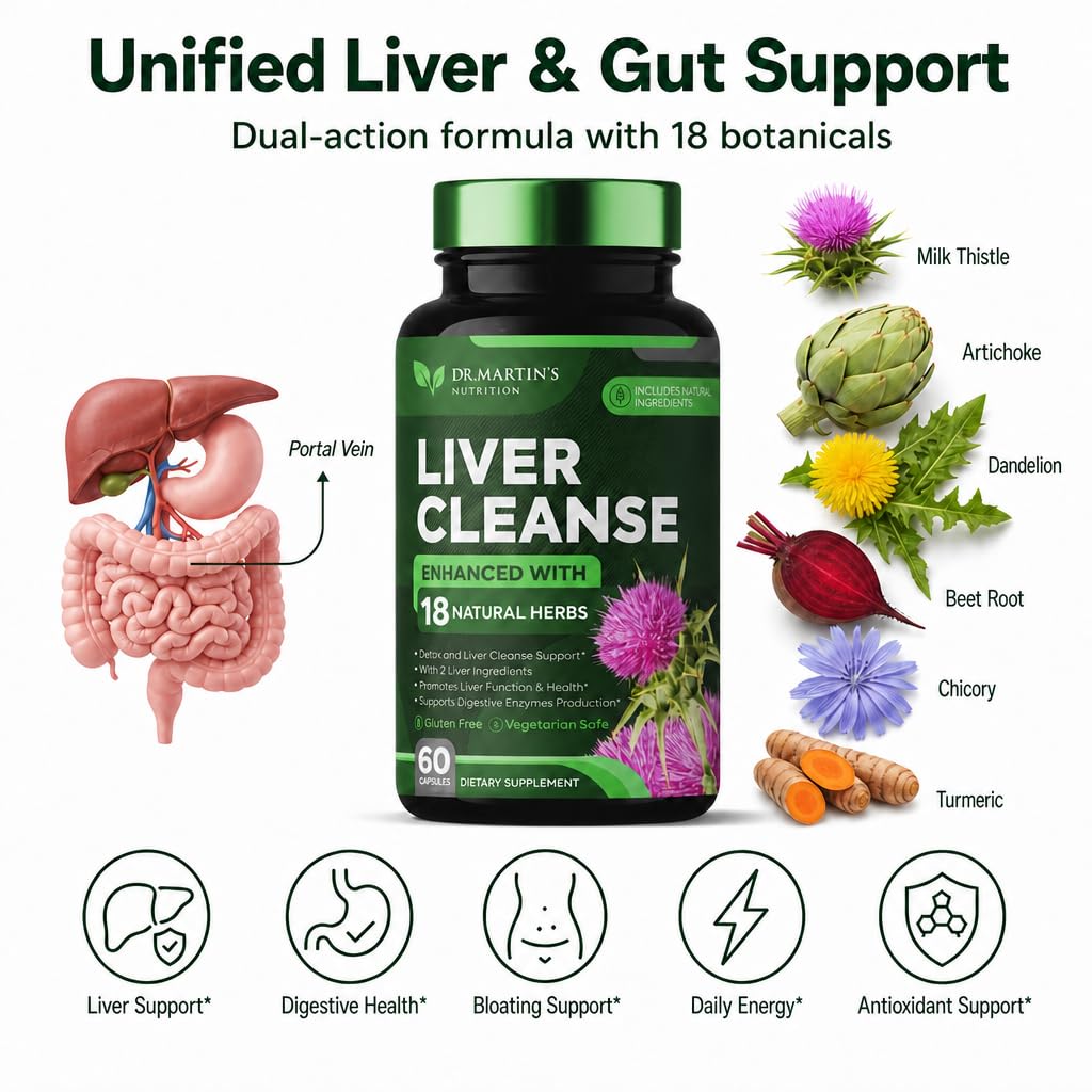 DR. MARTIN'S NUTRITION Liver Cleanse Detox & Repair Formula Supplement Capsule 60 Count