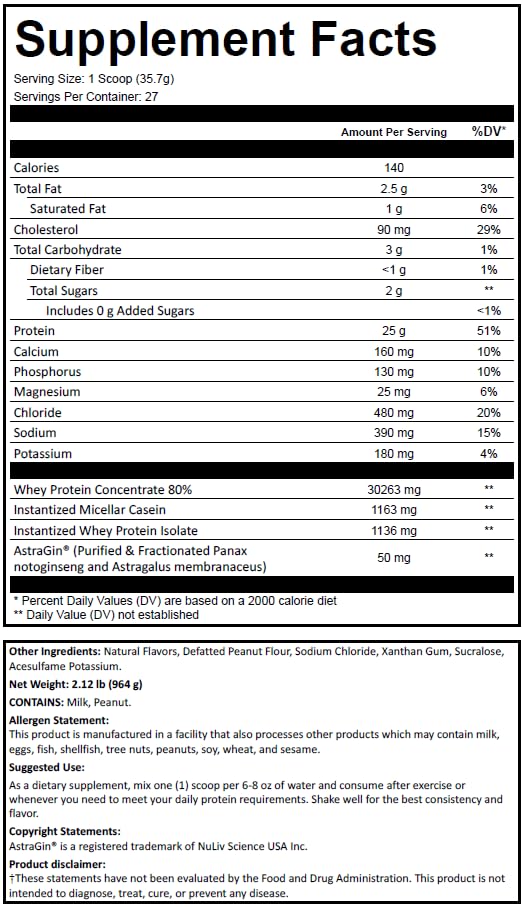 Samnites Nutrition Whey Protein Blend, Peanut Butter Cereal Protein Powder, 30.47 oz