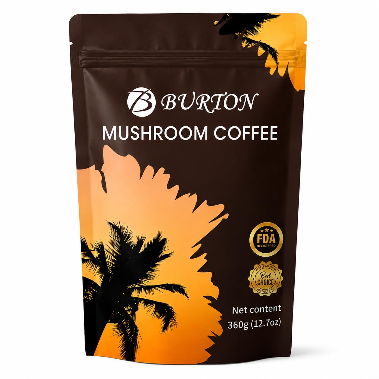 Generic BURTON Mushroom Coffee Organic Adaptogenic Mushroom Blend with Arabica Coffee, Lion’s Mane, Reishi, Shiitake & King Trumpet, 48mg Caffeine, Vegan & Keto Friendly, 30 Servings, Powder, 12.71 oz