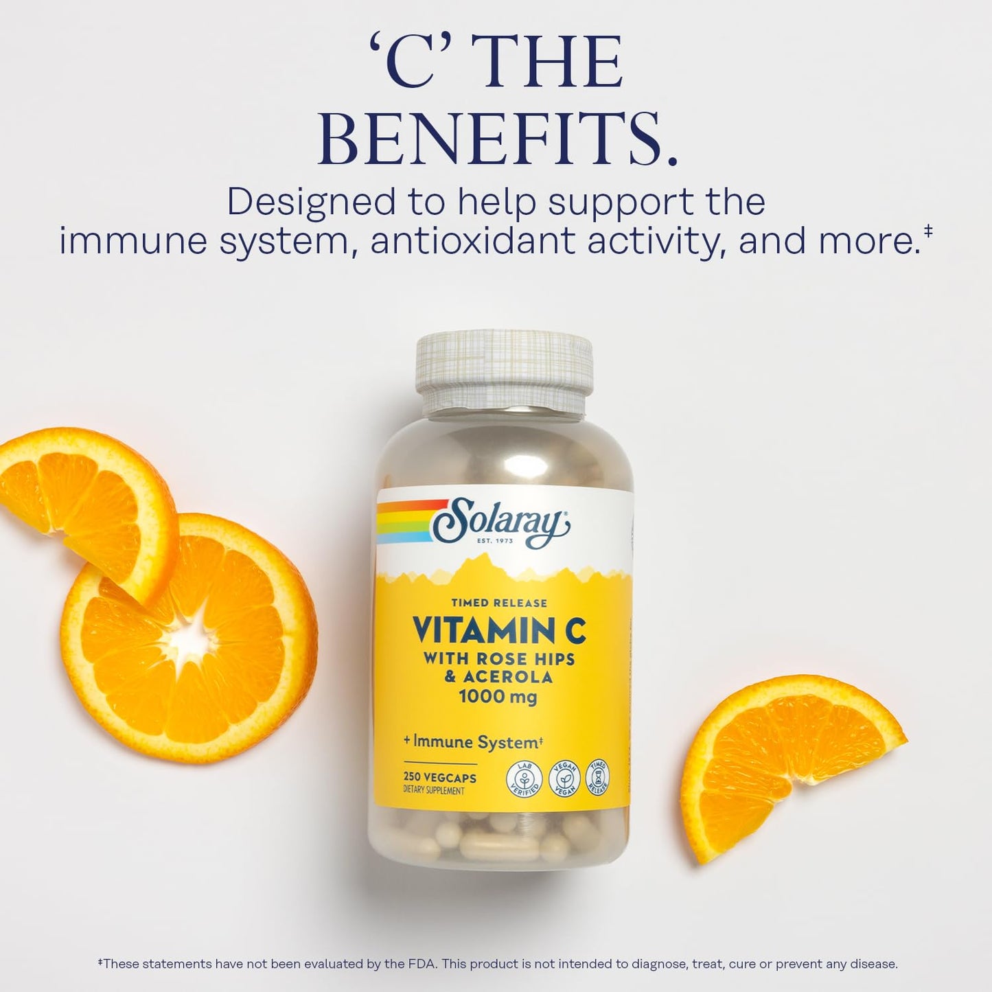 Solaray Vitamin C 1000mg Time Release Capsules, 250 VegCaps