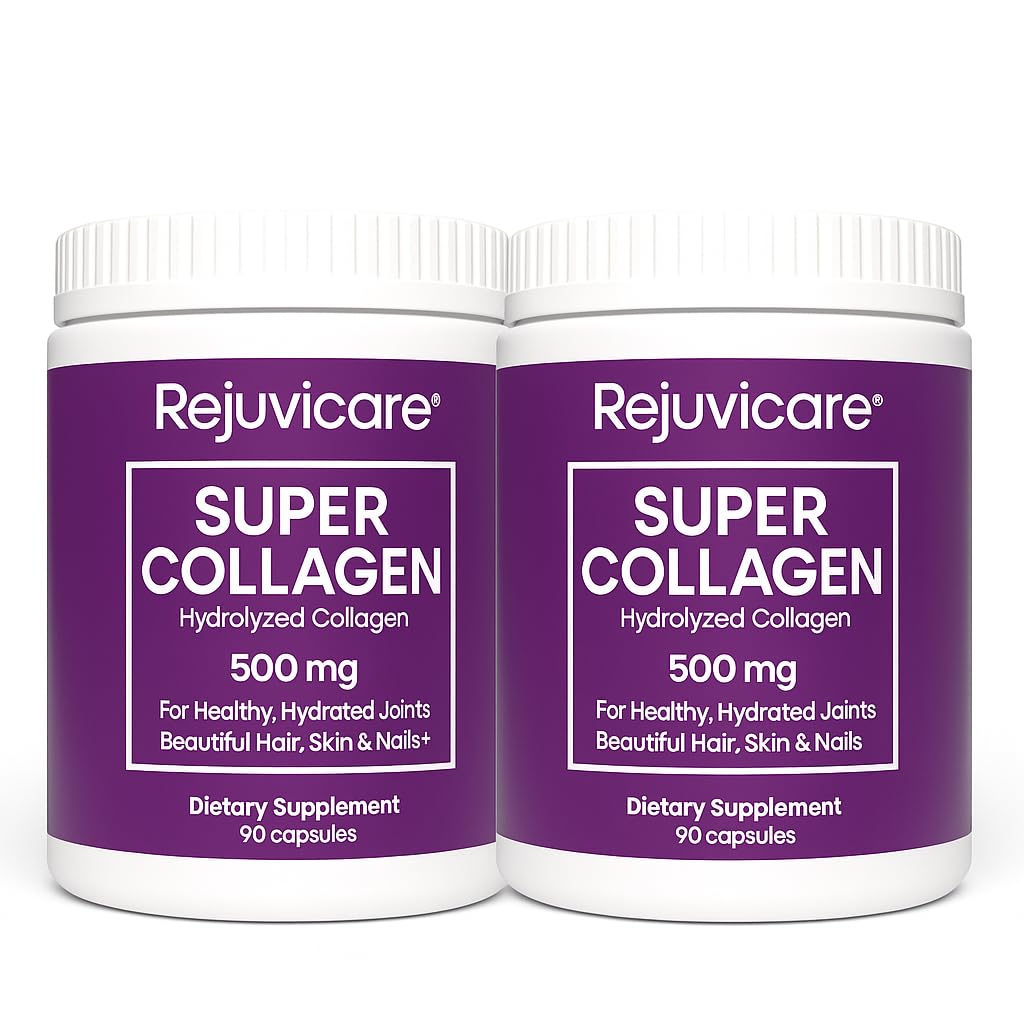 Rejuvicare Super Collagen 500 mg Hydrolyzed Collagen Peptides for Hair, Skin & Nails Capsule 2-Pack