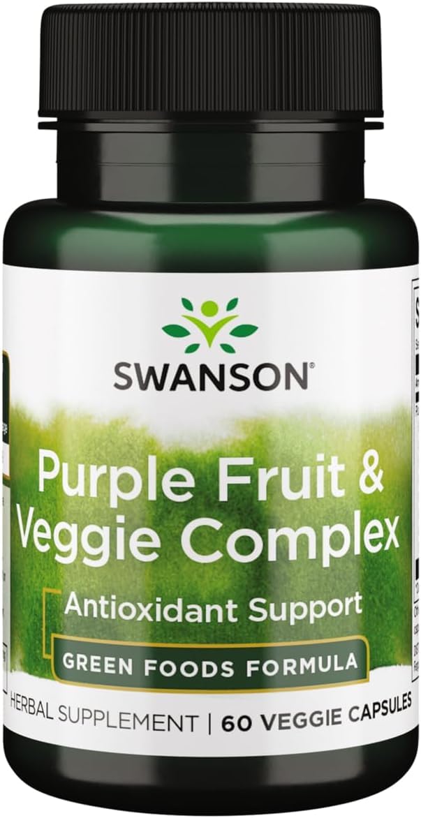 Swanson Whole Food Purple Antioxidants Fruit & Veggie Complex 400 Milligrams Capsules, 60 Count