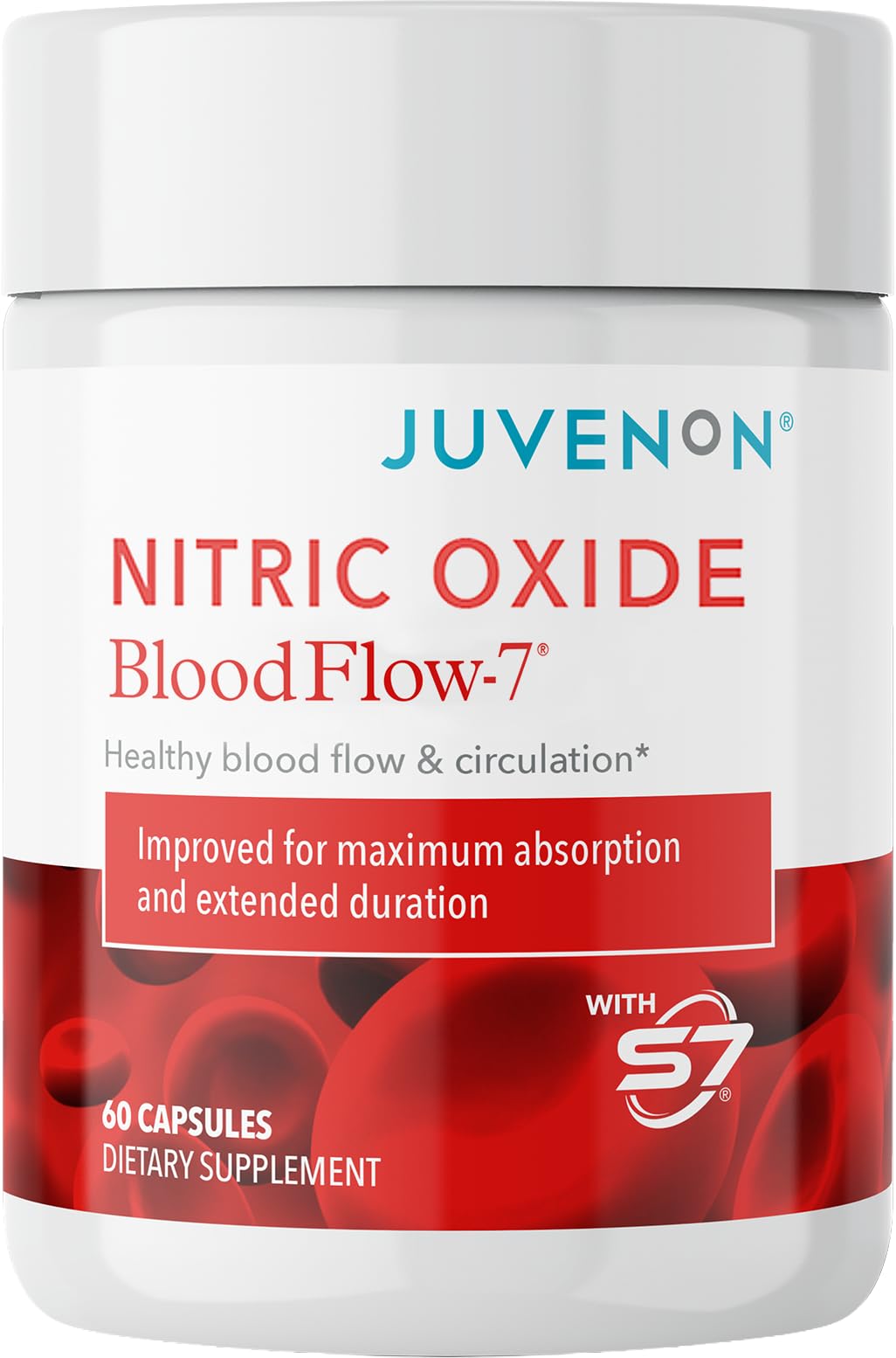 Juvenon BloodFlow-7 Nitric Oxide Capsules, 60 Count