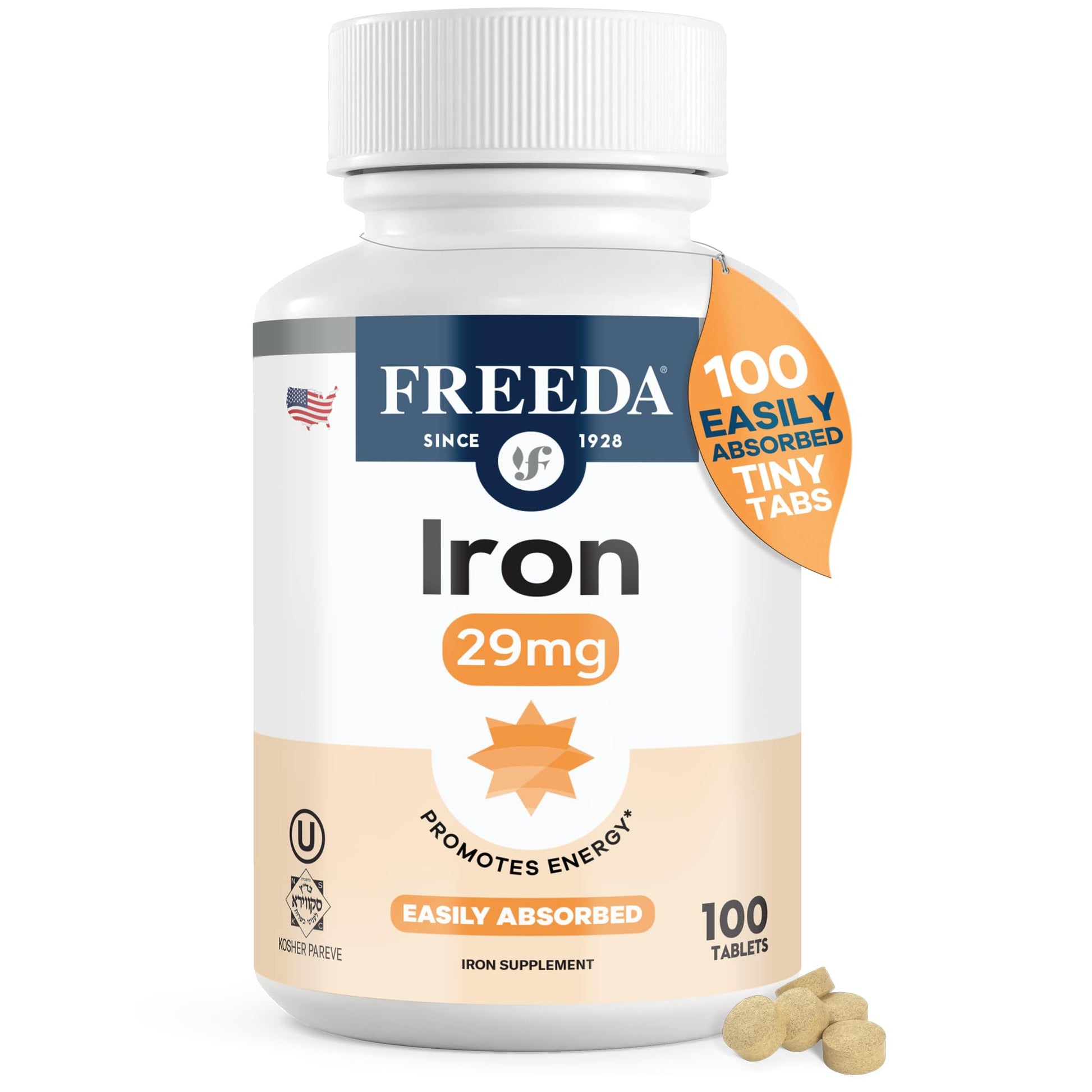 Freeda Iron Supplement Ferrous Fumarate Tablet, 100 Count