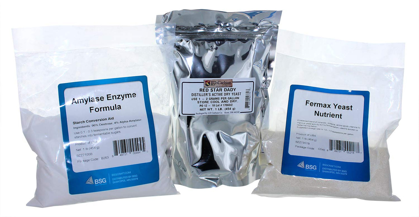 HBO Home Brew Ohio Fermax Yeast Nutrient, Distiller's Yeast, Amylase Enzyme Powder, 1 Unit