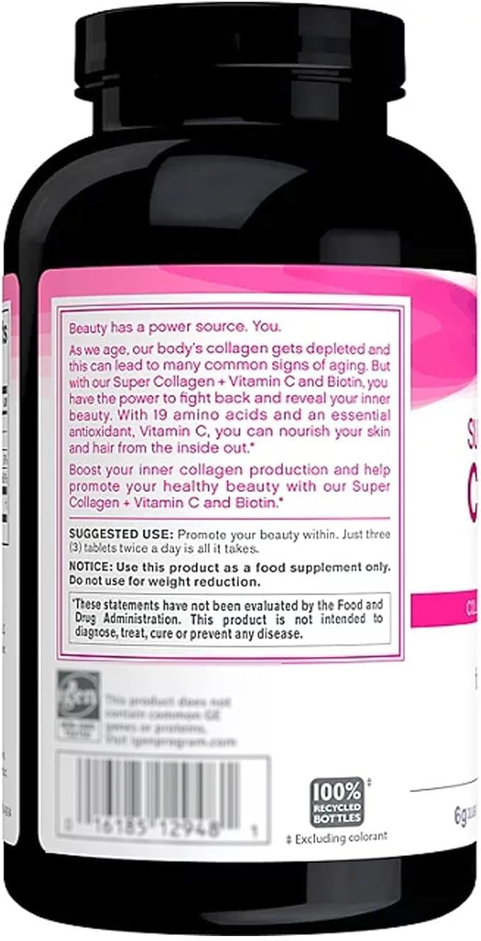 GENERIC Super-Collagen + Vitamin C & Biotin for Healthy Skin, Hair, Nails & Joint Support, 1 Tablet