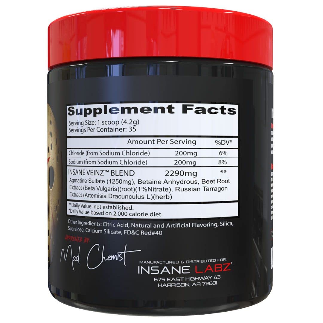 Insane Labz Insane Veinz Non Stimulant NO Enhancing Powder, 35 Servings