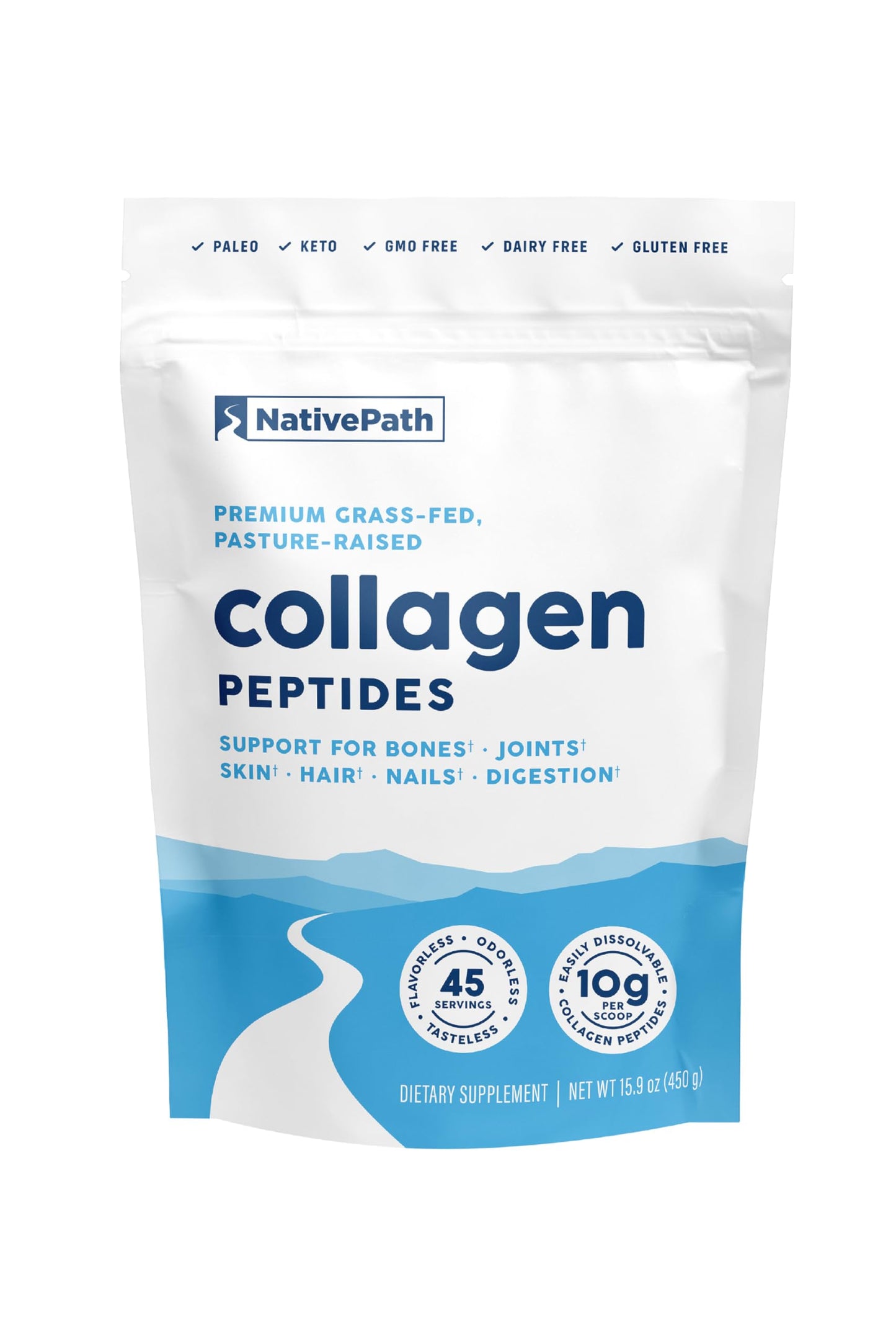 NativePath Collagen Peptides, Grass-Fed Type 1 & 3 Powder 15.9 oz