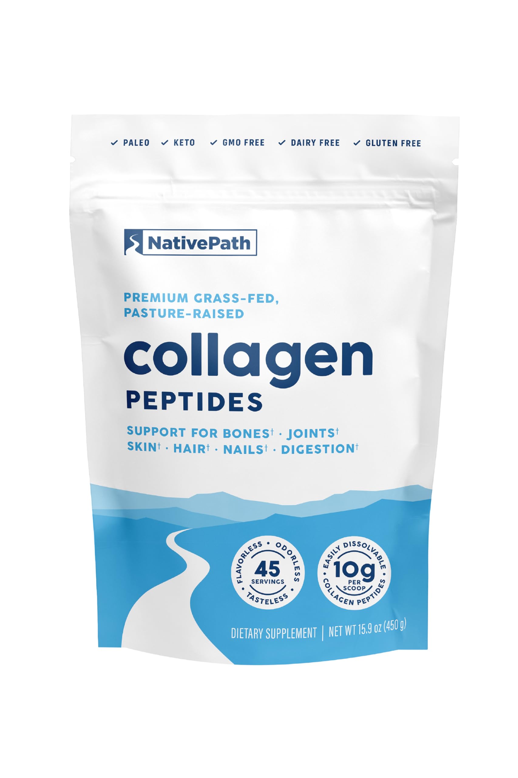NativePath Collagen Peptides, Grass-Fed Type 1 & 3 Powder 15.9 oz