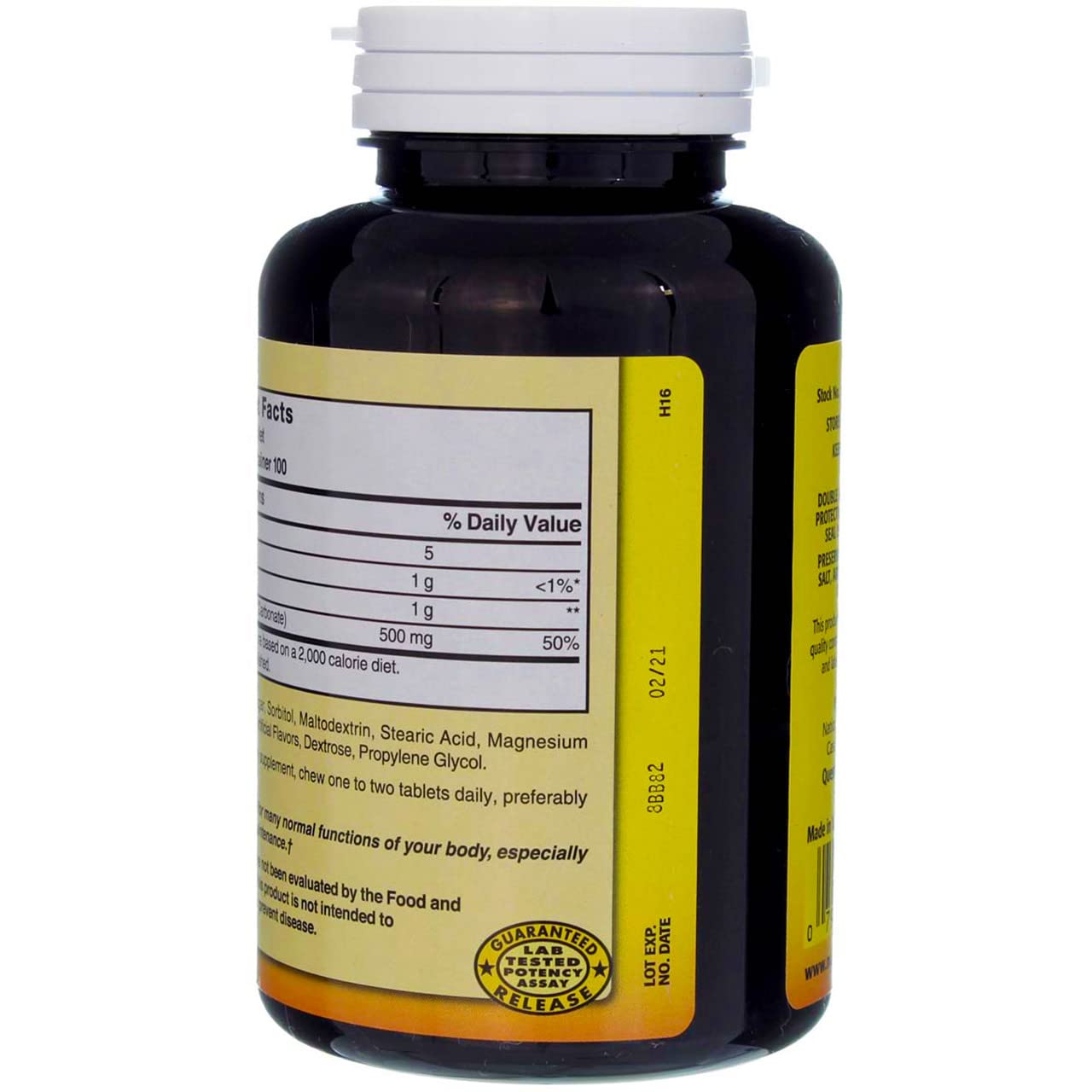 Nature's Blend Calcium Chewable Bavarian Cream 500 mg, 100 Tablets