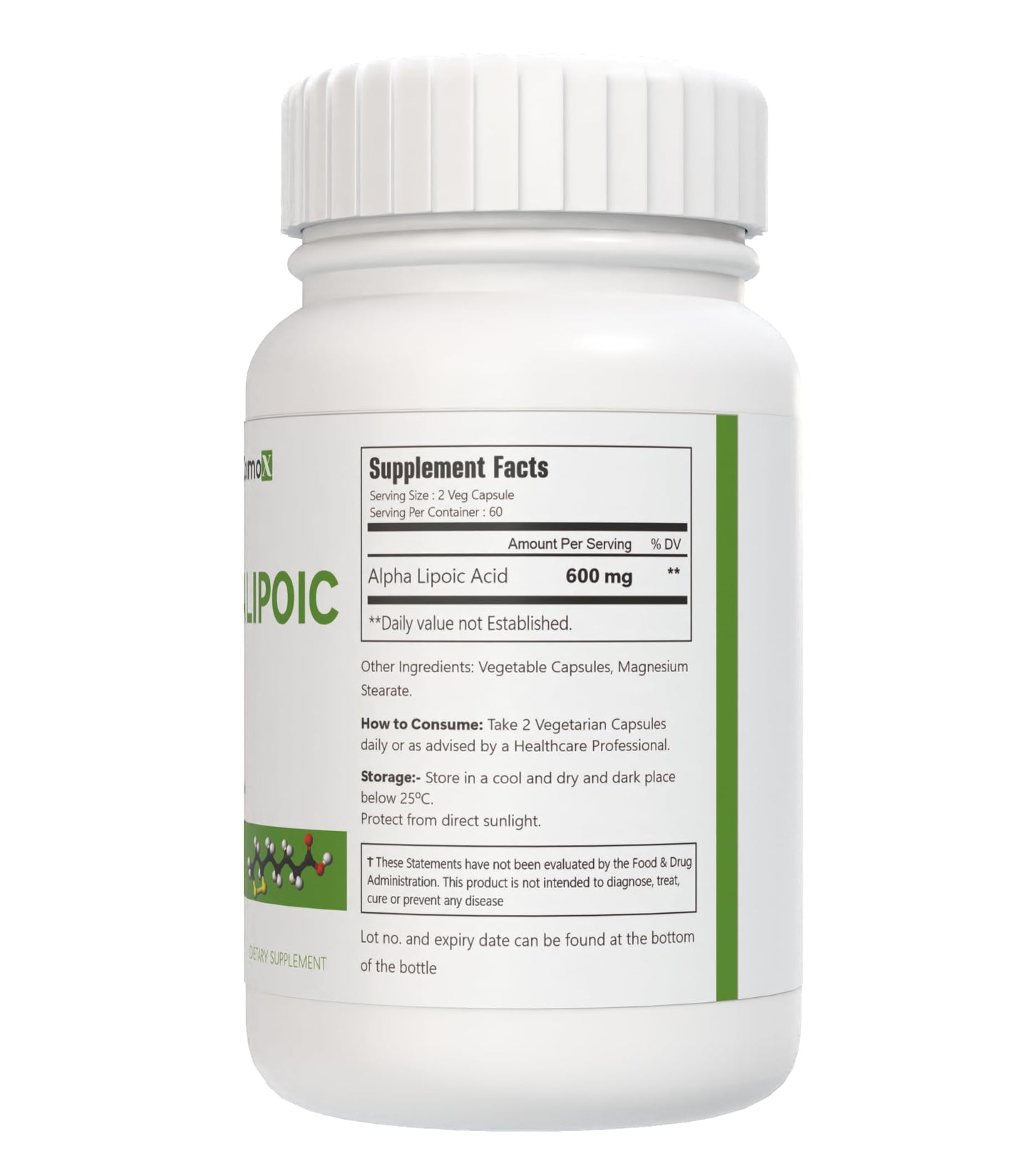 VitaCosmoX Alpha Lipoic Acid Supplement Capsule 120 Capsules