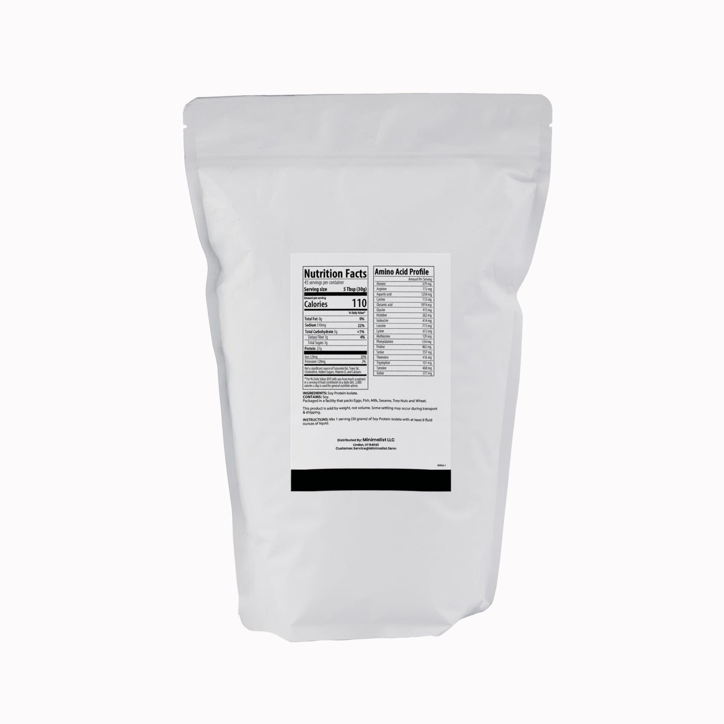 Minimalist Soy Protein Powder, 48 Servings
