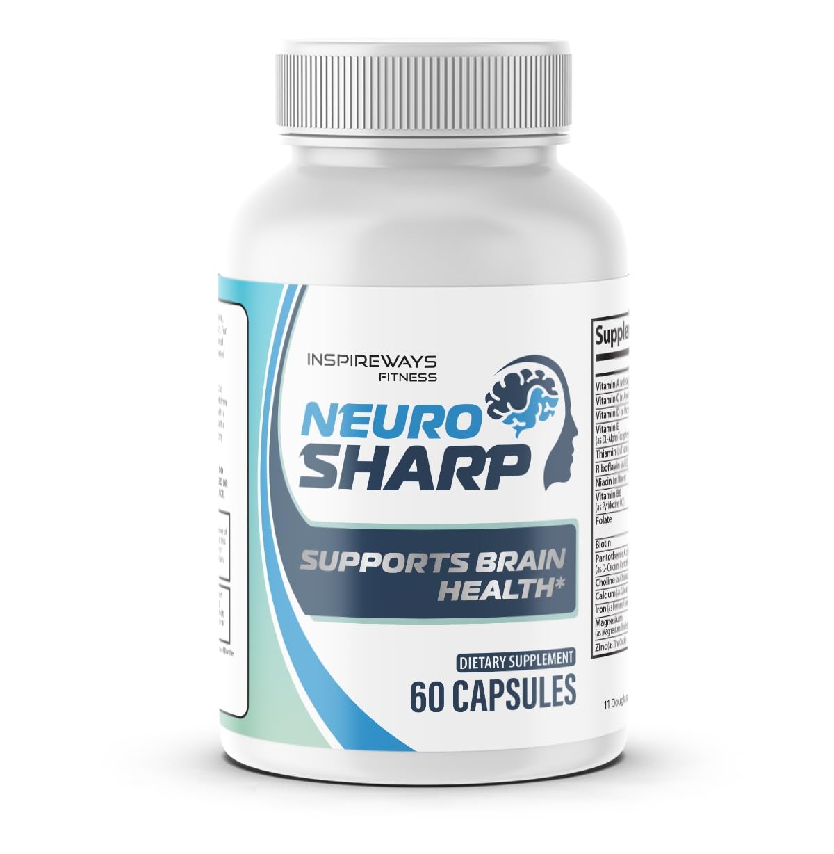 Fitness InspireWays Neuro Sharp Brain Supplements for Memory and Focus Capsules, 60 Capsules