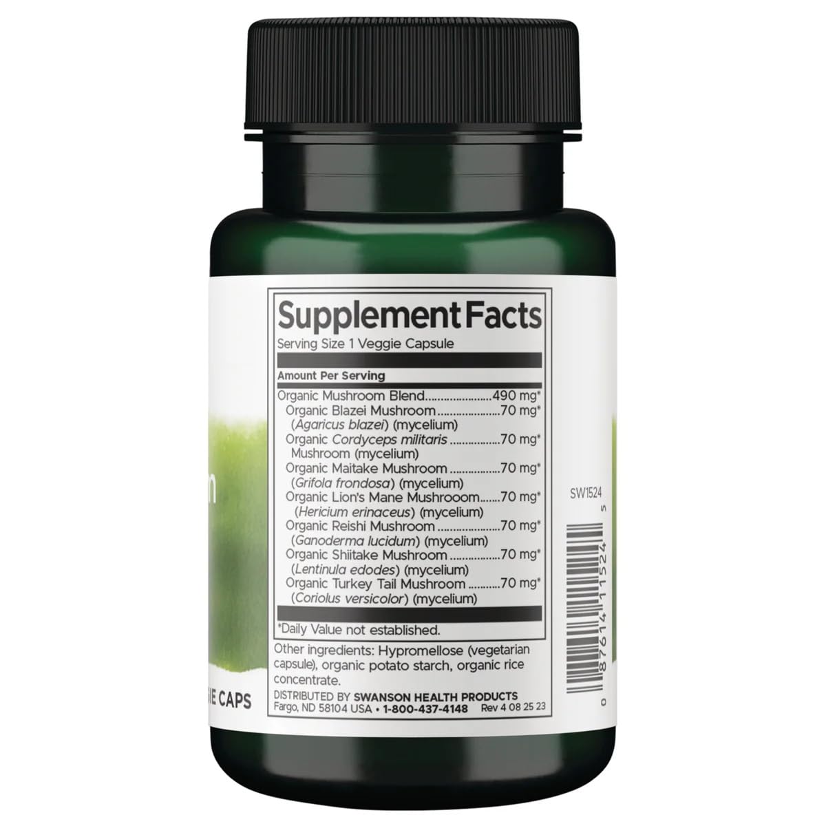 Swanson Premium Brand Full Spectrum 7 Mushroom Complex Veggie Capsules 120