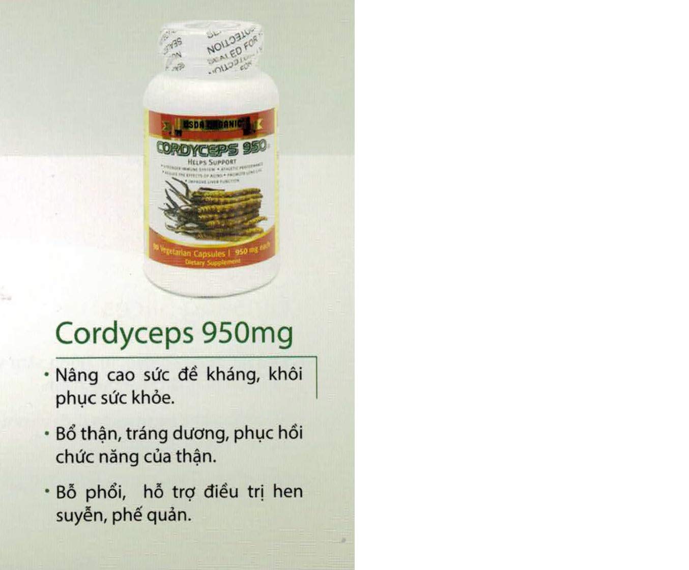 Cordyceps 950 USDA Organic Capsules 1 Count