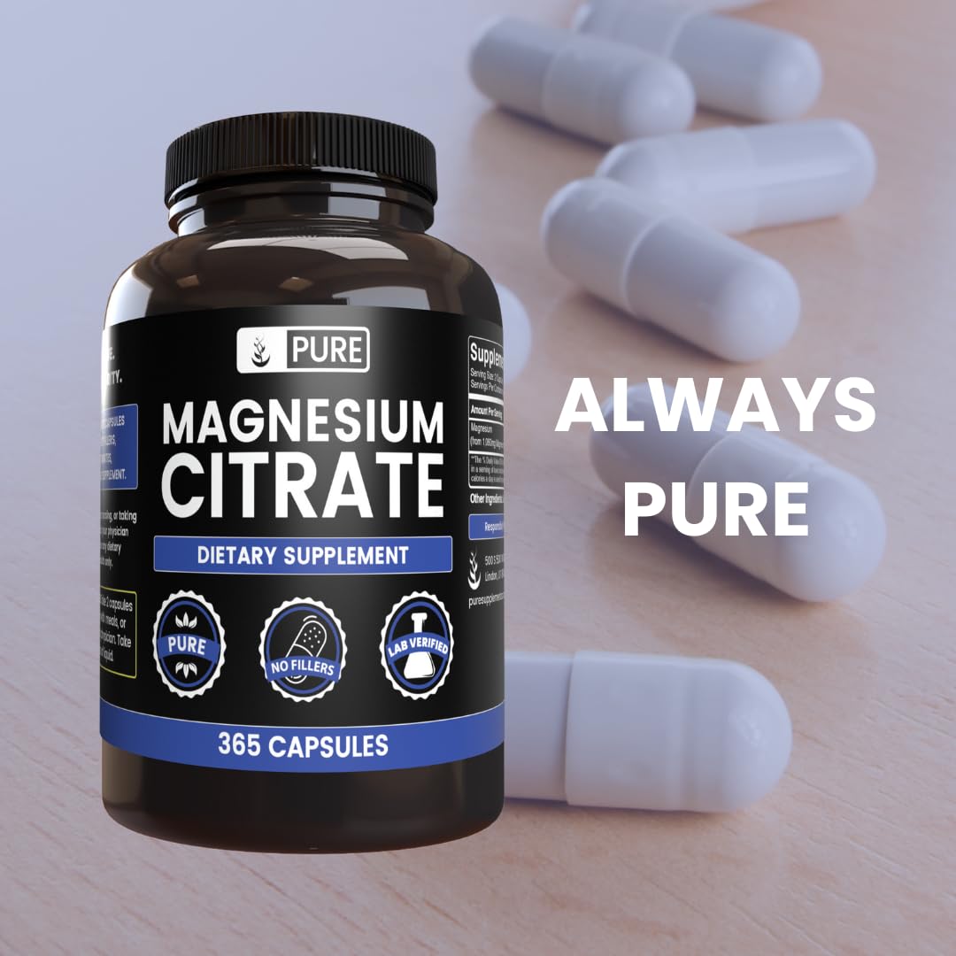 Pure Original Ingredients Magnesium Citrate Capsules 365