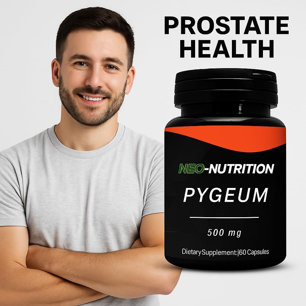 NEO-NUTRITION Pygeum Africanum Bark 500mg Prostate Health Capsules, 60 Count