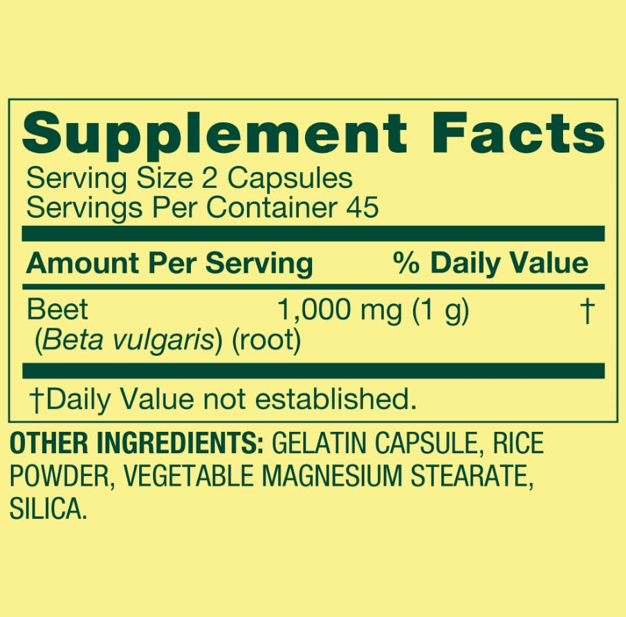 Generic Spring Valley Beet Root Capsule, 90 Count