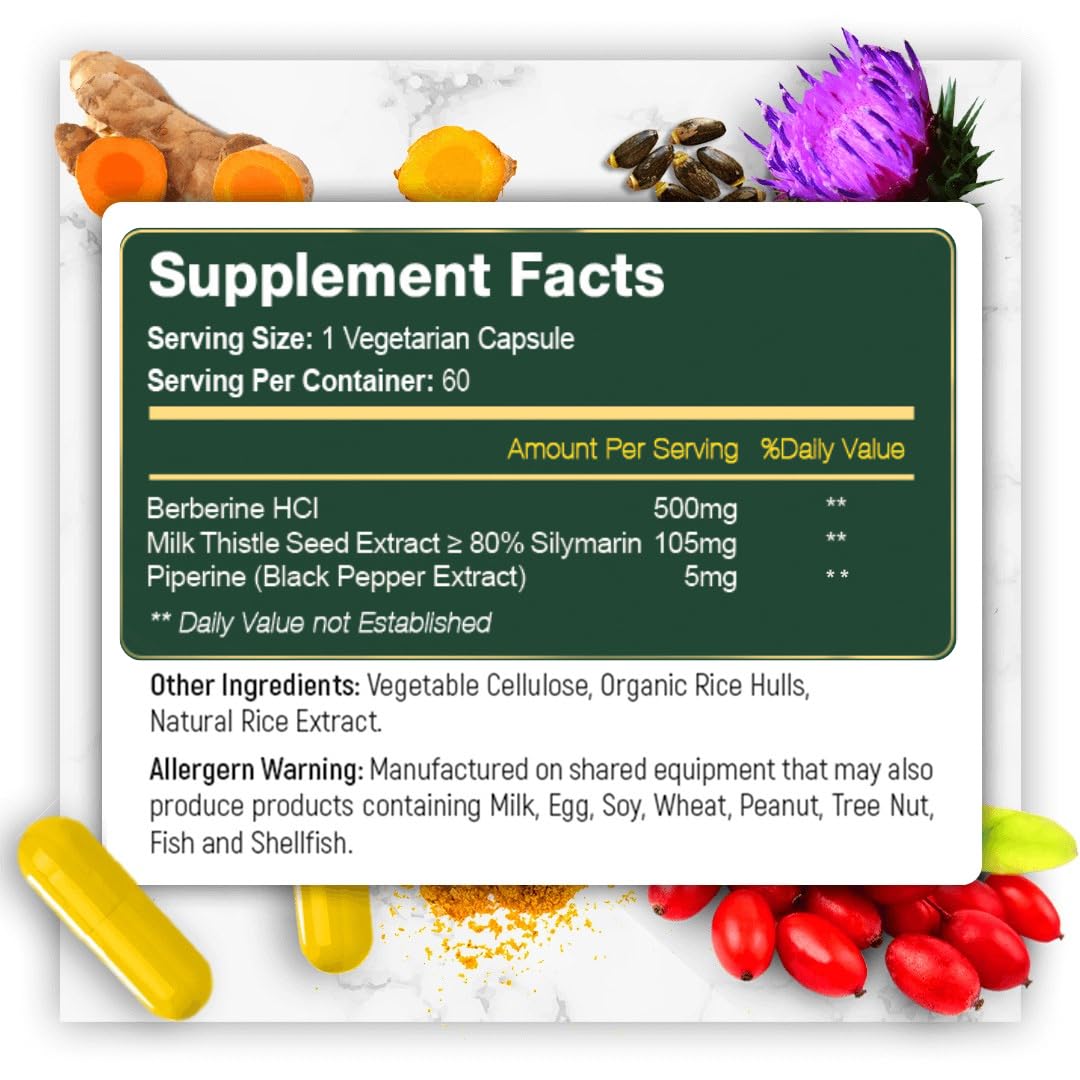 EzyAbsorb Gluten-Free Berberine 500mg Tablets, 60 Count