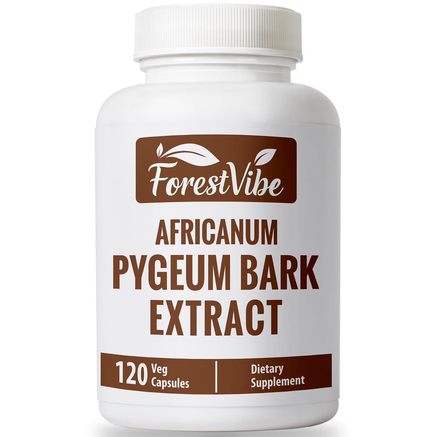 ForestVibe Pygeum Supplement for Men 500mg, Standardized Pygeum Africanum Bark Extract Capsules, 120