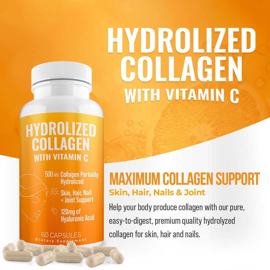AURA VITAMINS Hydrolyzed Grass Fed Collagen Peptides Powder 6.8 oz