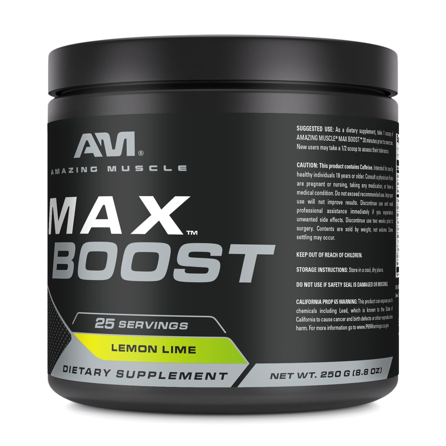 Amazing Muscle Max Boost Pre-Workout Powder, 8.8 Ounce