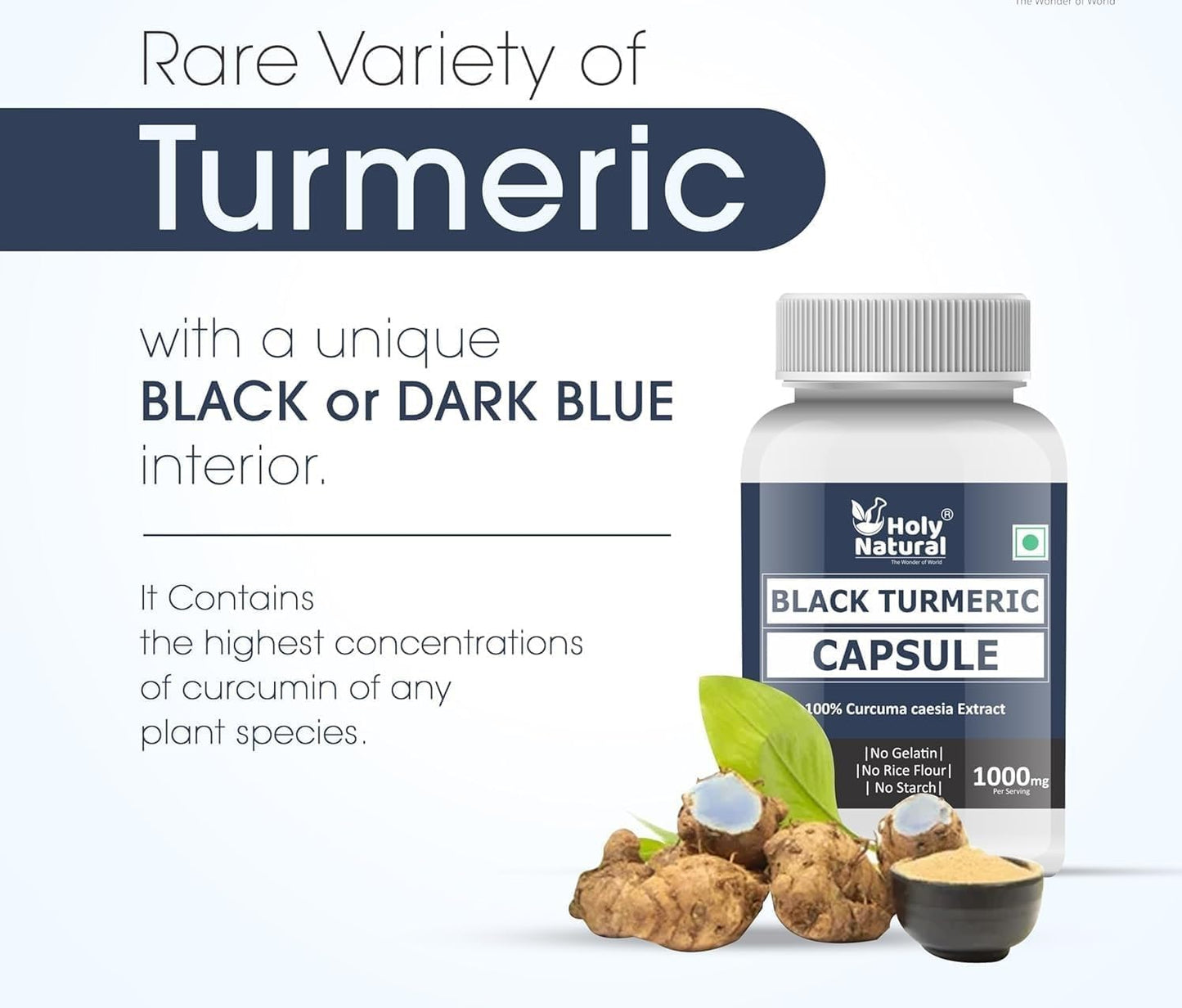 Generic Black Turmeric Capsules, 500 mg per Capsule, 120 Count
