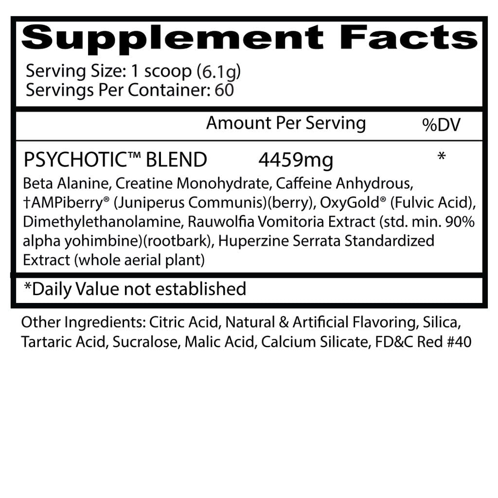 Insane Labz Psychotic Pre-Workout Powder 13 Servings